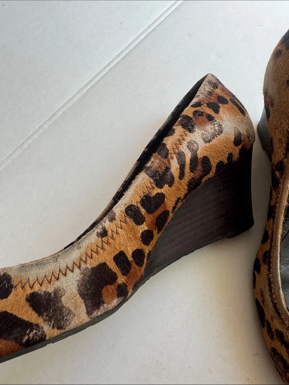 Tory Burch Leopard Calf-Hair Flats with Gold Logo Medallion